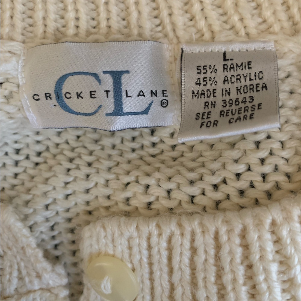 Cricket Lane Floral Cardigan Granny Cottage Core Size Large 3d Sweater Vintage - Picture 7 of 7